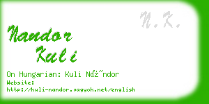 nandor kuli business card